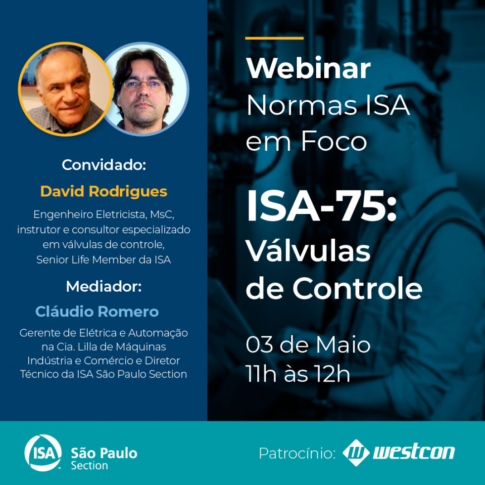 Webinar – Normas ISA em Foco – ISA-75: Válvulas de Controle | ISA São ...